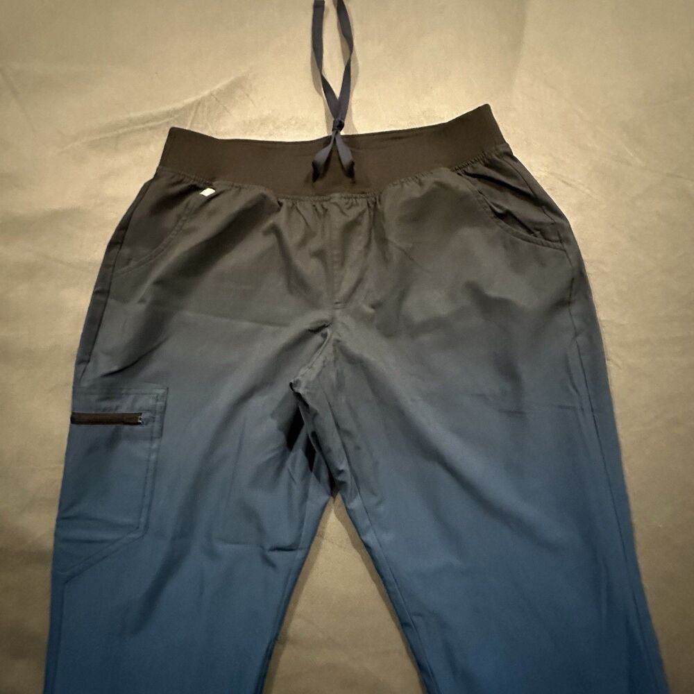 Figs Zamora Freex Lined Jogger Scrubs Womens M Ombre Blue Technical Pants - Picture 6 of 16